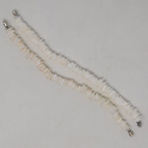 2 Puka Shell Bracelet Chipped Sea Shell 8" Unisex Surf Sand Hula Beach Barrel - Picture 2 of 7